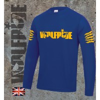 Long sleeve performance bike jersey / top with Wolfride logo Flouro Orange
