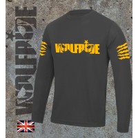 Long sleeve performance bike jersey / top with Wolfride logo Flouro Orange