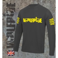 Long sleeve performance bike jersey / top with Wolfride logo Flouro Yellow