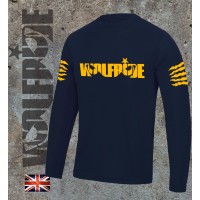 Long sleeve performance bike jersey / top with Wolfride logo Flouro Orange