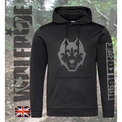 Carbon fibre wolf print technical sports hoodie