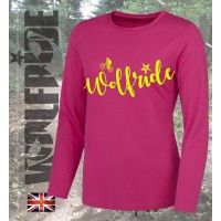 Womens long sleeve wolfride performance top mountain bike top - pink